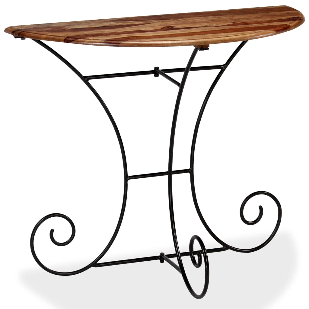 

vidaXL Console Table Solid Sheesham Wood Half Round 35.4"x17.7"x29.5"