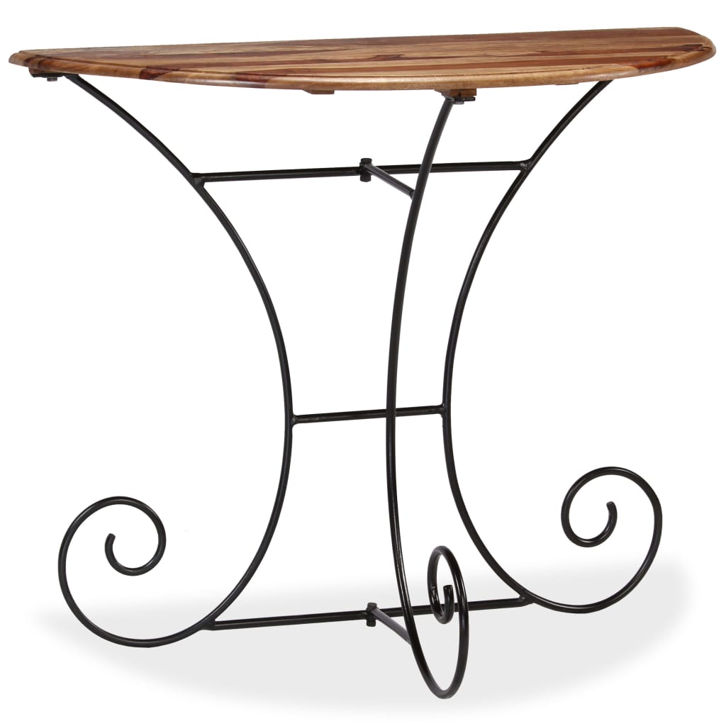 

vidaXL Wandtafel halfrond 90x45x75 cm massief sheeshamhout