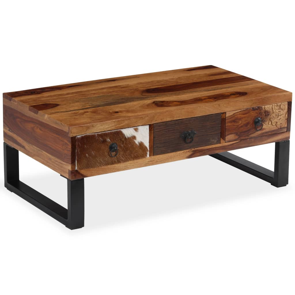 

vidaXL Salontafel 90x50x35 cm massief sheeshamhout