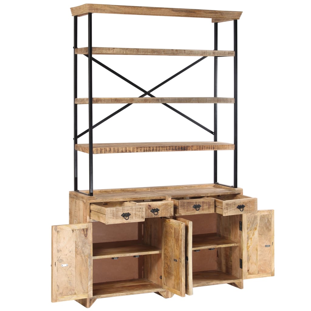 

vidaXL Dressoir met schappen 120x35x200 cm massief mangohout