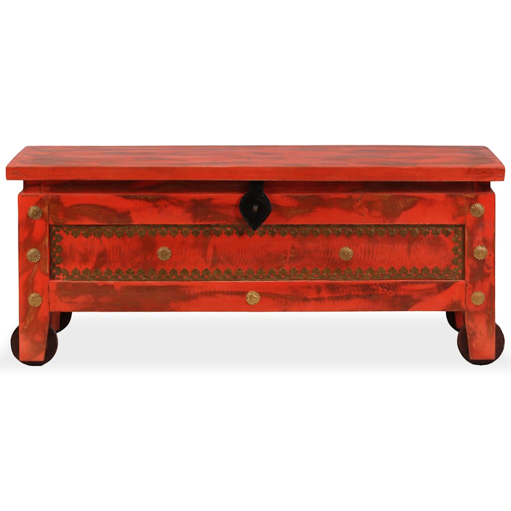 

vidaXL Opbergkist 101x39x42 cm massief mangohout rood