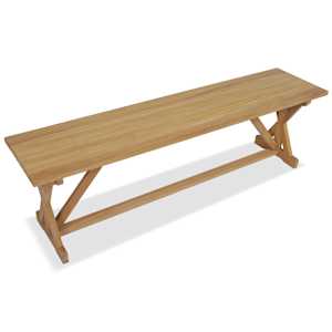 vidaXL Sodo suoliukas, 150 cm, tikmedžio medienos masyvas