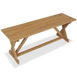 vidaXL Sodo suoliukas, 120 cm, tikmedžio medienos masyvas