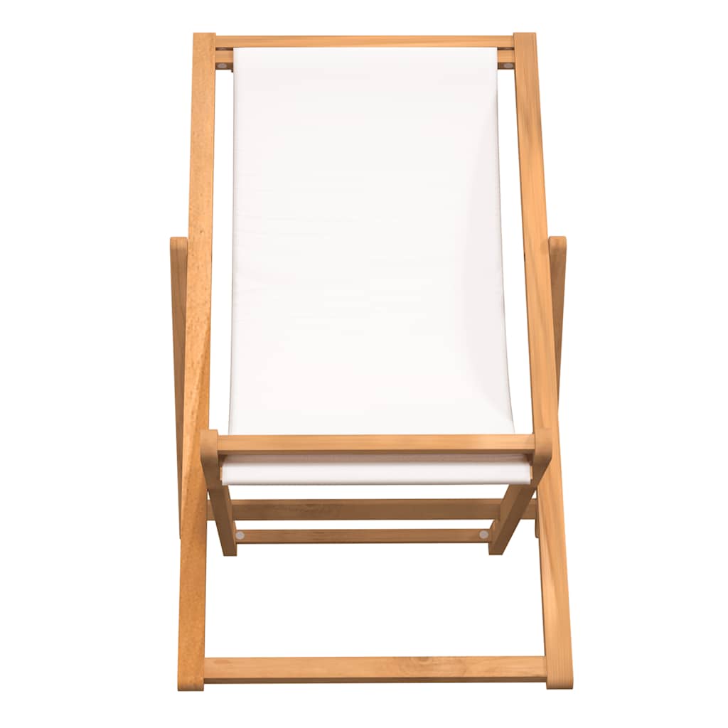 Thumbnail - vidaXL Liegestuhl Teak 56x105x96 cm Creme