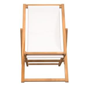 Kempingová židle teak 56 x 105 x 96 cm krémová - obrázek 3