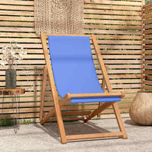 Ležalnik iz tikovine 56x105x96 cm modre barve