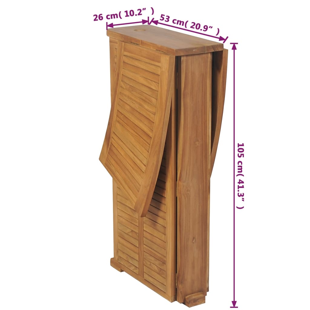 Skládací barový stolek 155 x 53 x 105 cm masivní teakové dřevo - obrázek 14