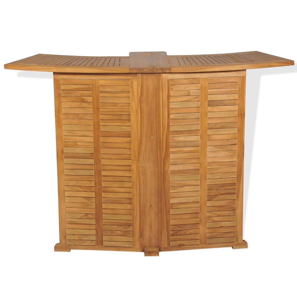 Tömör tíkfa összecsukható bárasztal 155 x 53 x 105 cm 