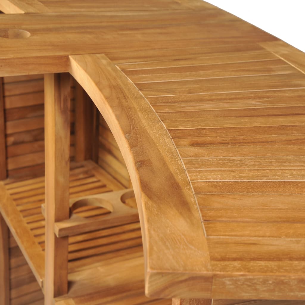 Tömör tíkfa összecsukható bárasztal 155 x 53 x 105 cm 