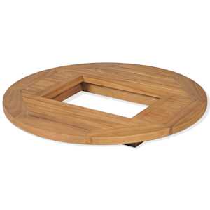 Stolní deska na basu piva, teak, 70 cm - obrázek 2