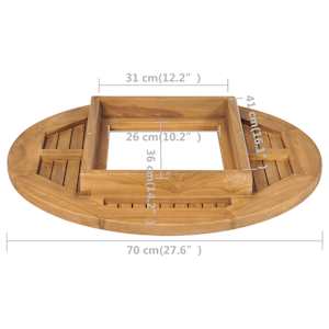 Stolní deska na basu piva, teak, 70 cm - obrázek 7
