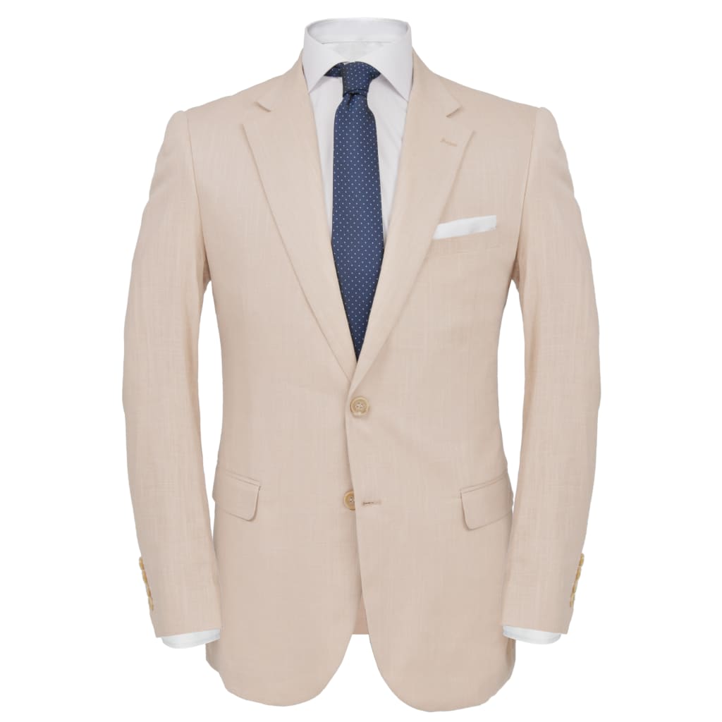 vidaXL Men's 2 Piece Linen Suit Size 48 Beige