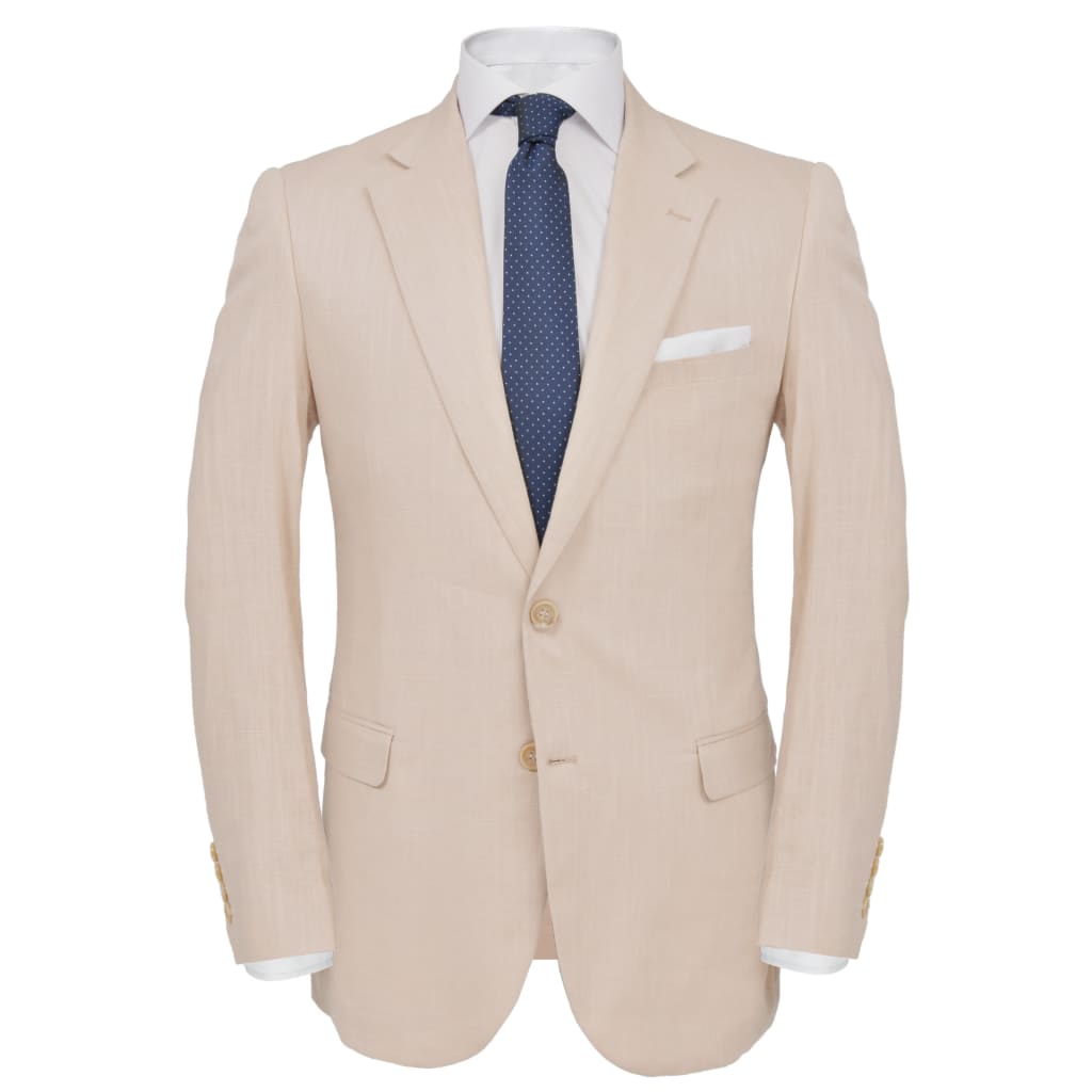 vidaXL Men's 2 Piece Linen Suit Size 50 Beige