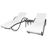 vidaXL Jeu de chaises longues avec table 5 pcs Résine tressée Noir