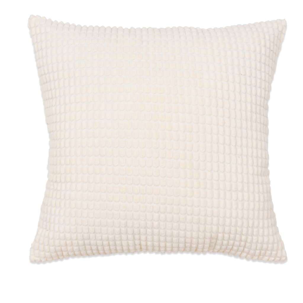 vidaXL Jeu de coussin 2 pcs Velours 60 x 60 cm Blanc cassé