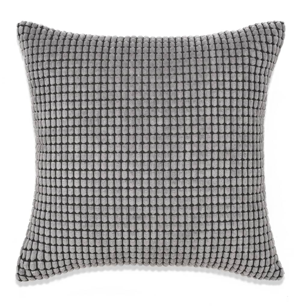 vidaXL Jeu de coussin 2 pcs Velours 60 x 60 cm Gris