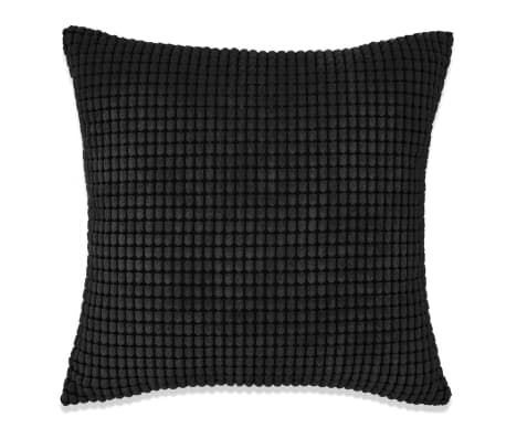 vidaXL Jeu de coussin 2 pcs Velours 45 x 45 cm Noir