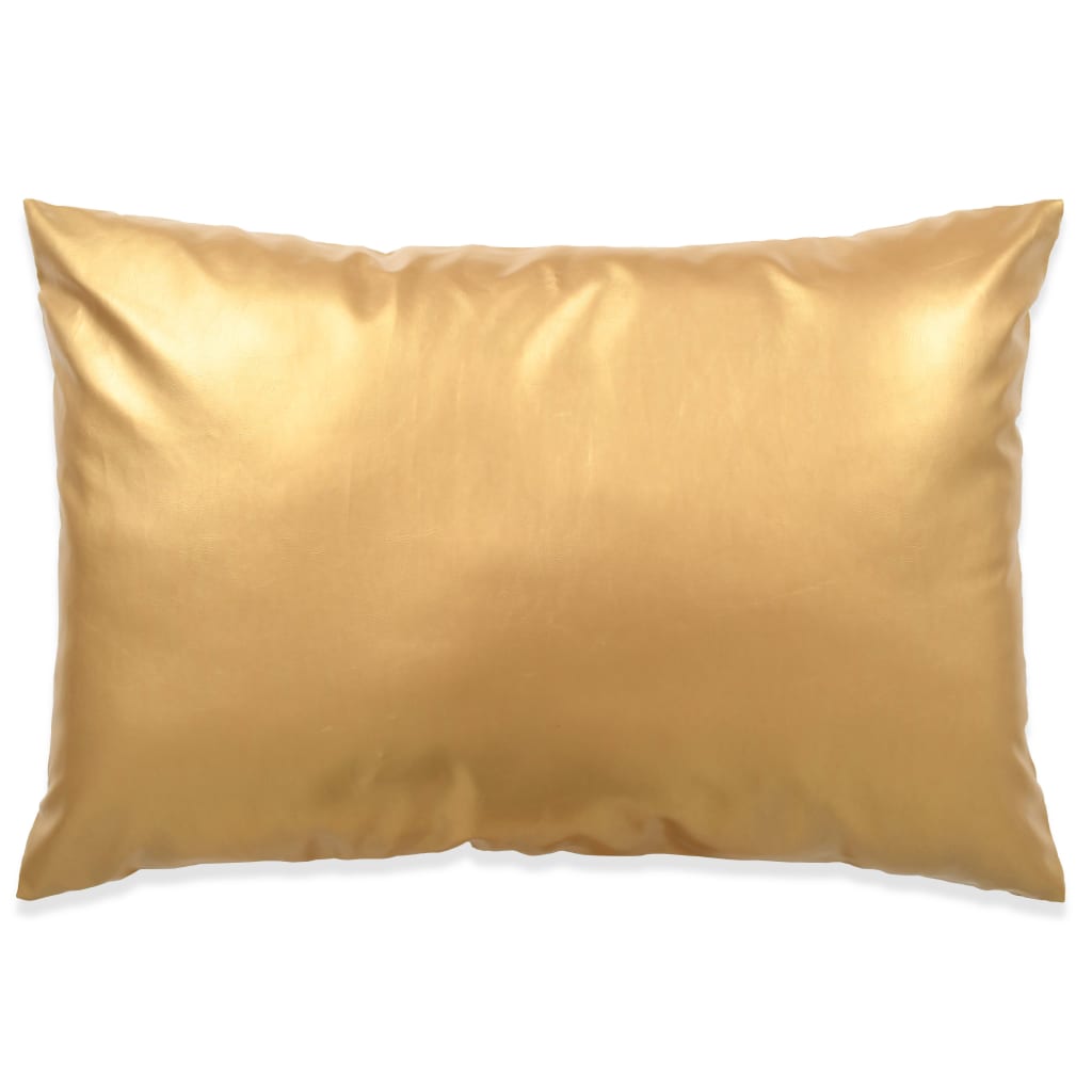 vidaXL Jeu de coussin 2 pcs PU 40 x 60 cm Doré