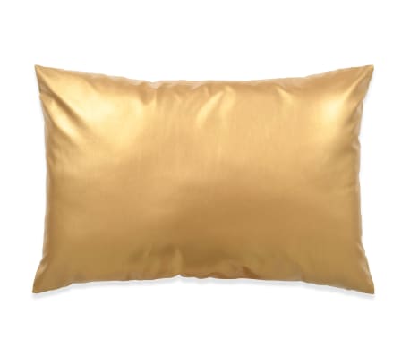 vidaXL Jeu de coussin 2 pcs PU 40 x 60 cm Doré