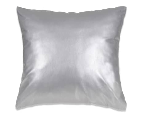 vidaXL Jeu de coussin 2 pcs PU 60 x 60 cm Argenté