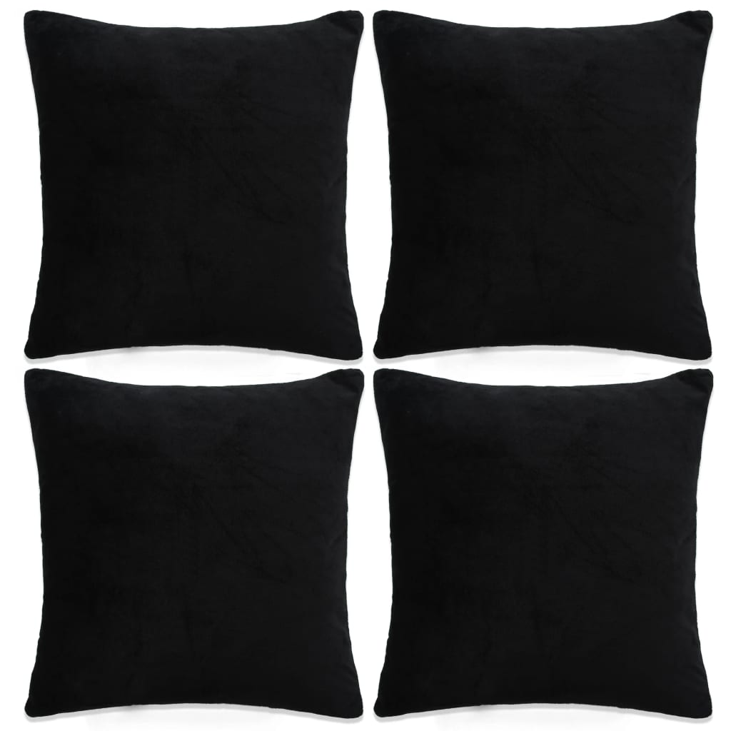 Povlaky na polštář 4 ks textil 40 x 40 cm černé