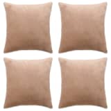 vidaXL Povlaky na polštář 4 ks velur, 50 x 50 cm, béžové