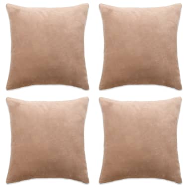 Vidaxl Housse De Coussin 4 Pcs Velours 50 X 50 Cm Beige Vidaxl Ch