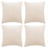 vidaXL Tyynynpäällinen 4 kpl veluuri 50x50 cm luonnonvalkoinen