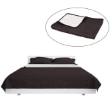 vidaXL Couvre-lit à double face matelassé 230 x 260 cm Crème et marron