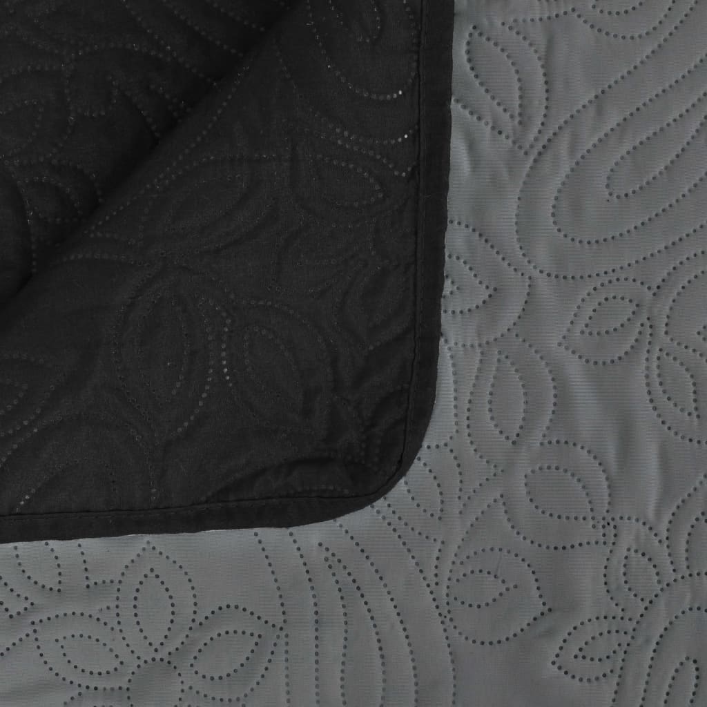  Obojstranná posteľná prikrývka, 170x210 cm, šedo-čierna