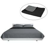 vidaXL Couvre-lit à double face matelassé 230 x 260 cm Gris et noir