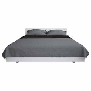 vidaXL Cubrecama acolchado doble cara 230x260 cm gris y negro