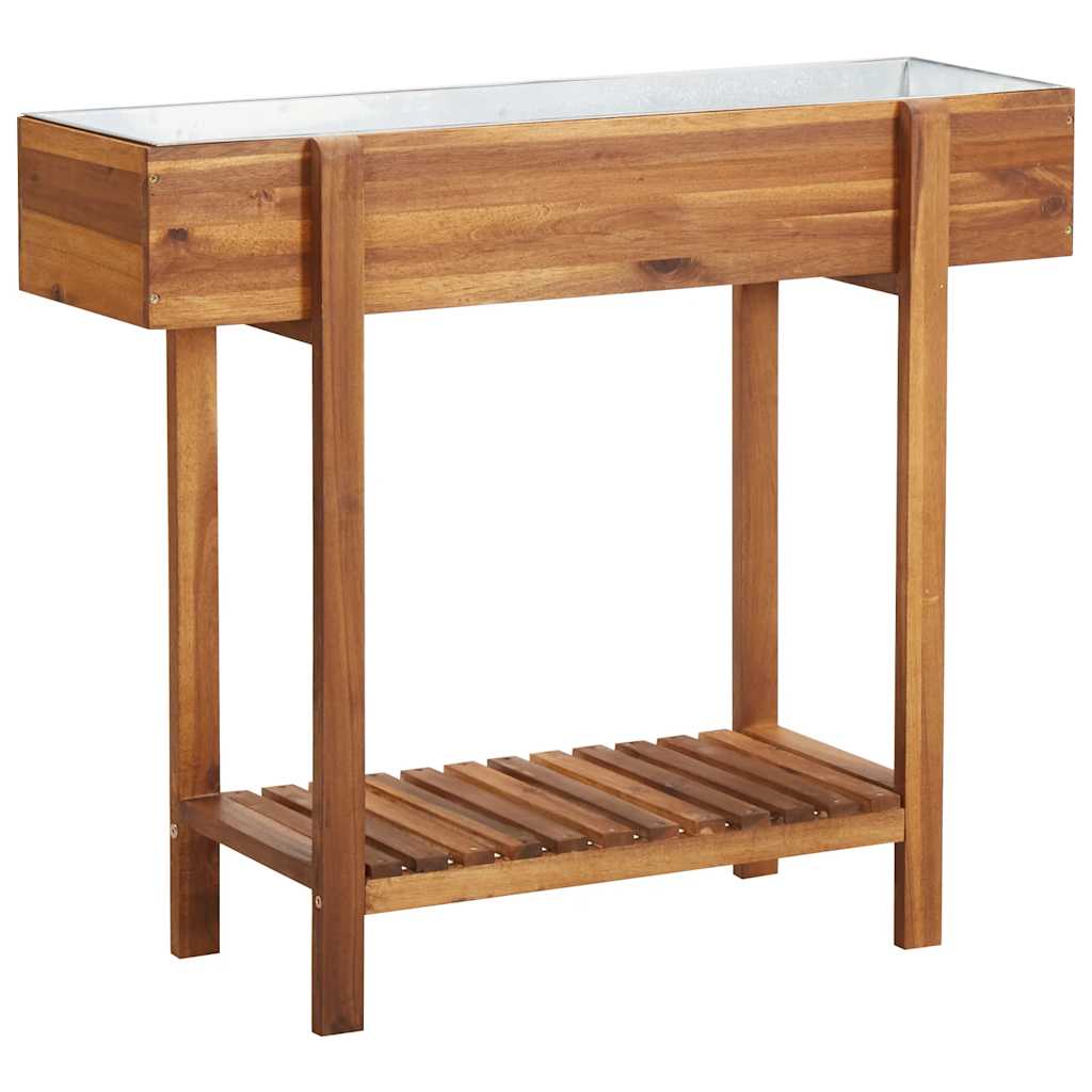 vidaXL Strat înălțat de grădină, lemn masiv de acacia și zinc