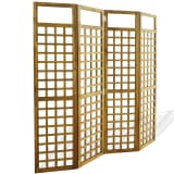 vidaXL Cloison de séparation à 4 panneaux Bois d'acacia 160 x 170 cm