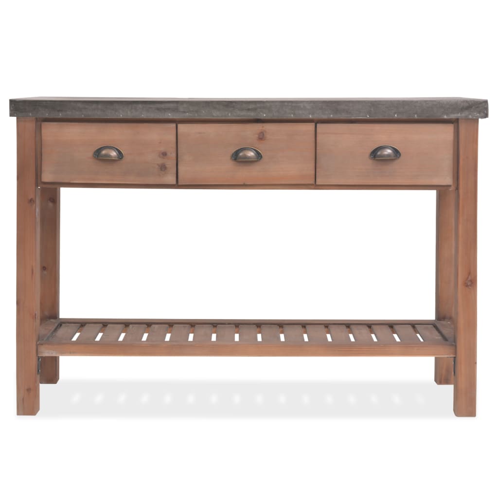Konsolinis staliukas, tvirta eglės mediena, 122 x 35 x 80 cm | Stepinfit
