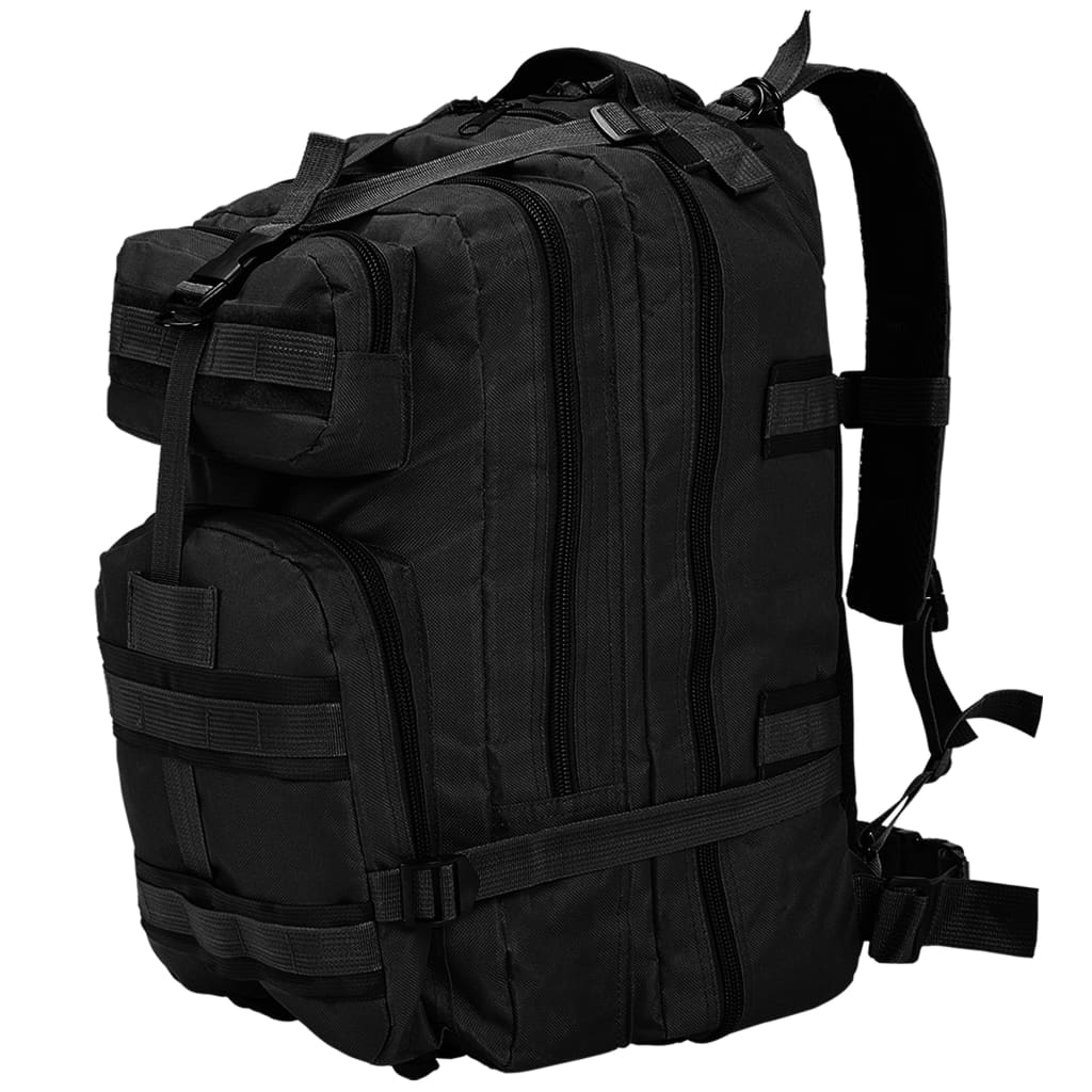 vidaXL Rucksack Armee-Stil 50 L Schwarz