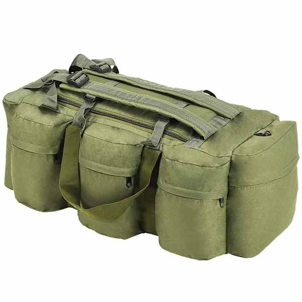 vidaXL kolm &uuml;hes armeestiilis riidest reisikott 45 l, oliivroheline