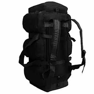 Sportovní taška 3 v 1 army styl 45 l černá - obrázek 3