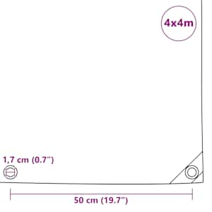 Plachta 650 g/m² 4 x 4 m zelená - obrázek 6