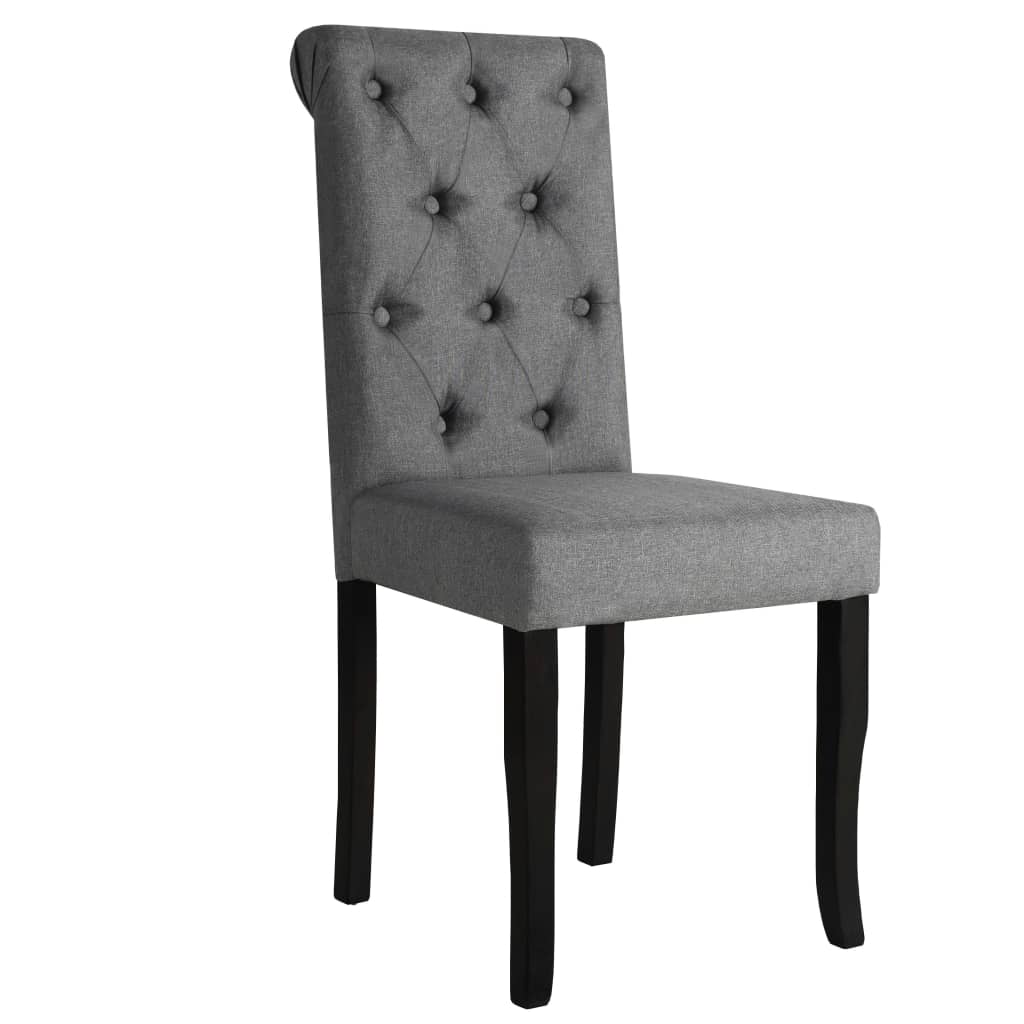 

vidaXL Eetkamerstoelen 4 st stof donkergrijs