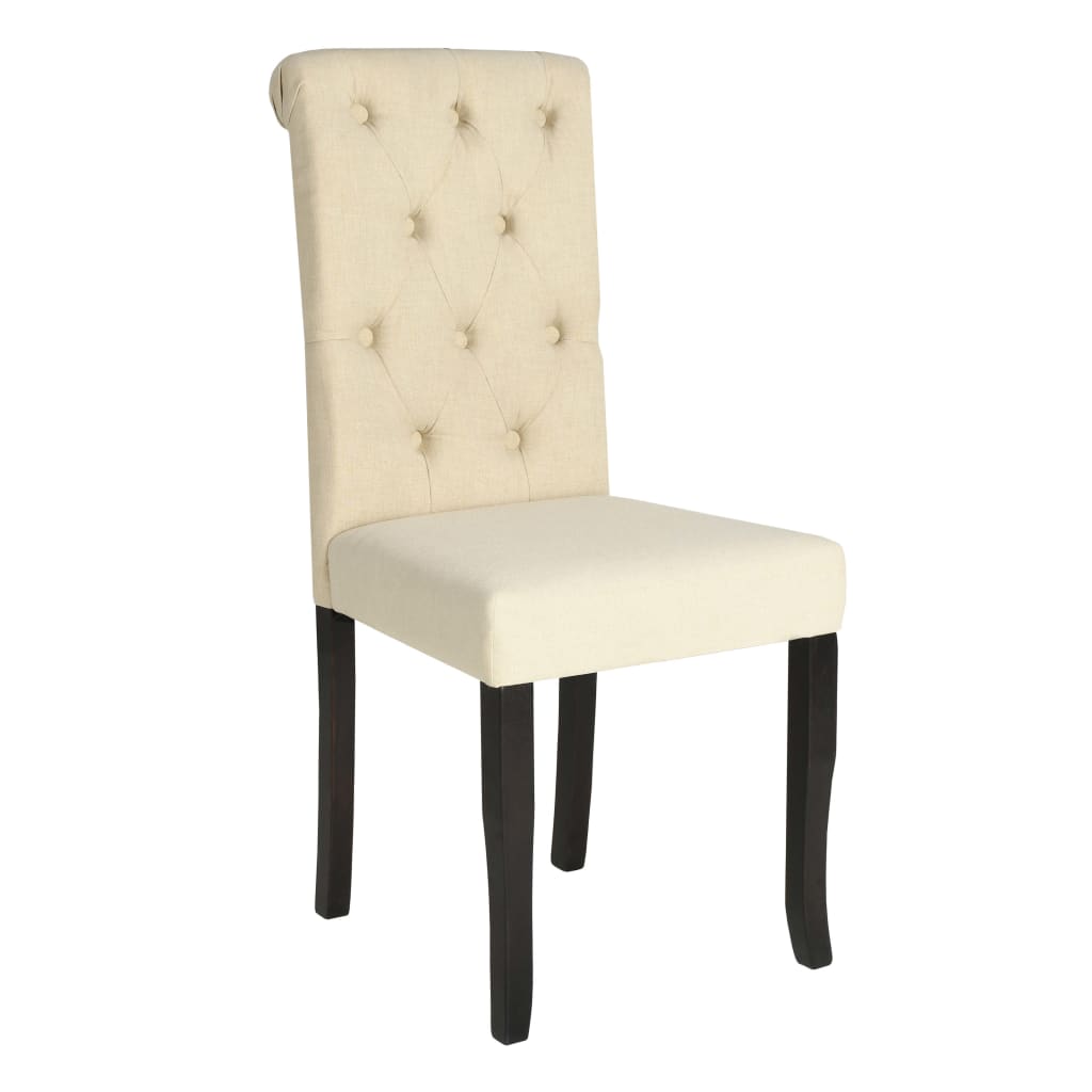 

vidaXL Eetkamerstoelen 2 st stof crème