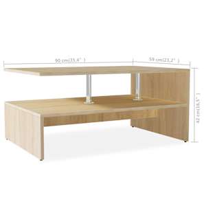 Konferenční stolek kompozitní dřevo 90 x 59 x 42 cm dub - obrázek 6