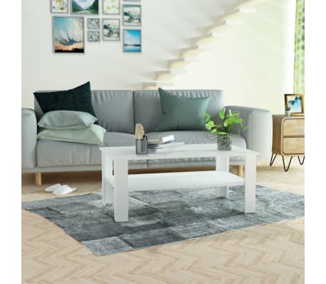 vidaXL Tavolino da caff/è in Truciolato 100x59x42 cm Bianco Tavolinetto Salotto