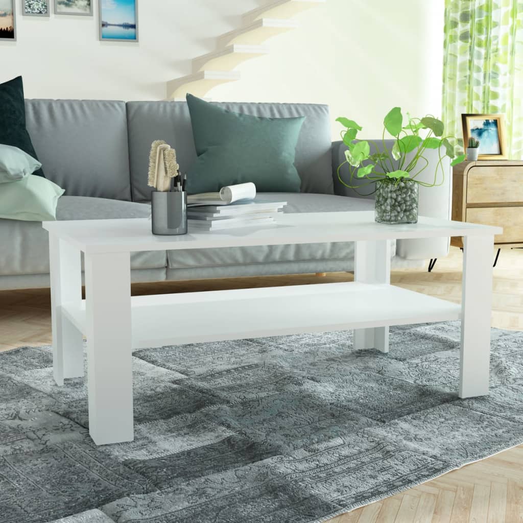 vidaXL sofabord spånplade 100 x 59 x 42 cm hvid