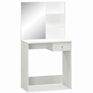vidaXL tualettlaud, tehispuit, 75 x 40 x 141, valge