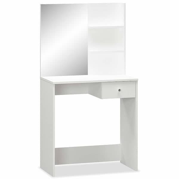 vidaXL tualettlaud, tehispuit, 75 x 40 x 141, valge