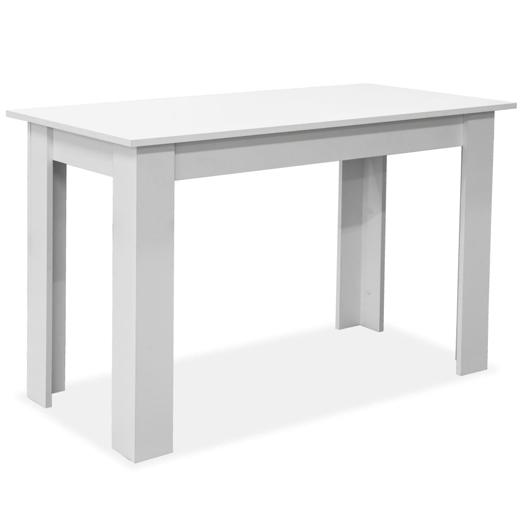 vidaXL Dining Table and Benches 3 Pieces Chipboard White