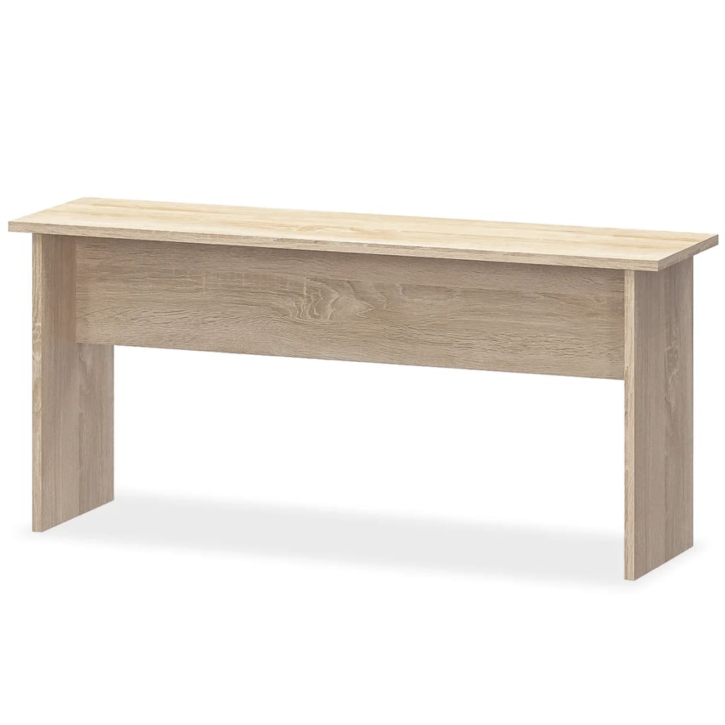  Jedálenský stôl a lavičky z drevotriesky, 3 kusy, dubová farba