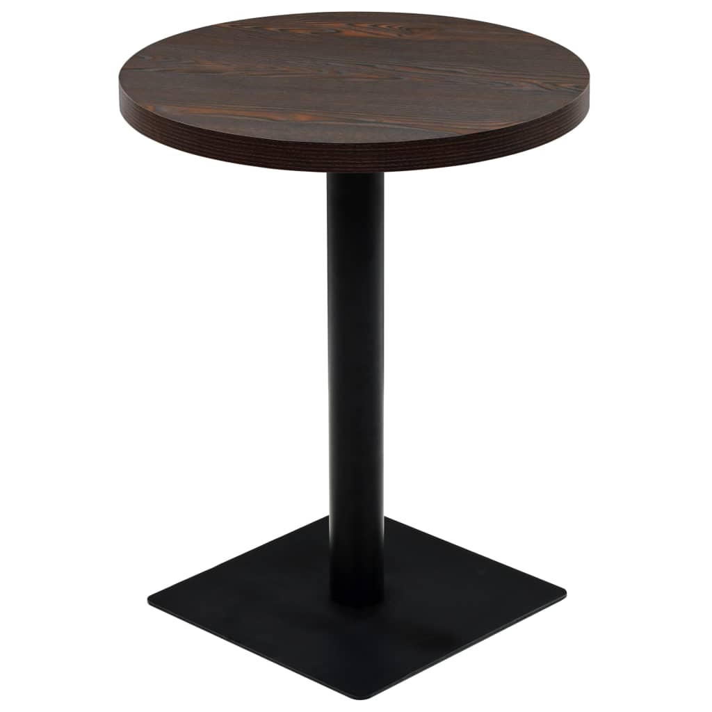 

vidaXL Bistro Table MDF and Steel Round 23.6"x29.5" Dark Ash