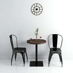 vidaXL &uuml;mmargune bistroolaud MDF ja teras 60 x 75 cm, hallikaspruun